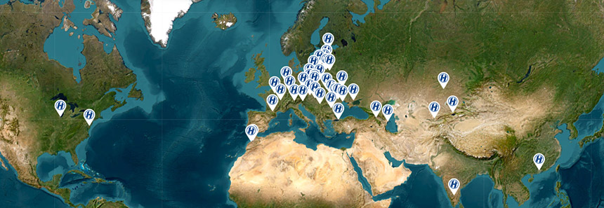 our markets - points on map